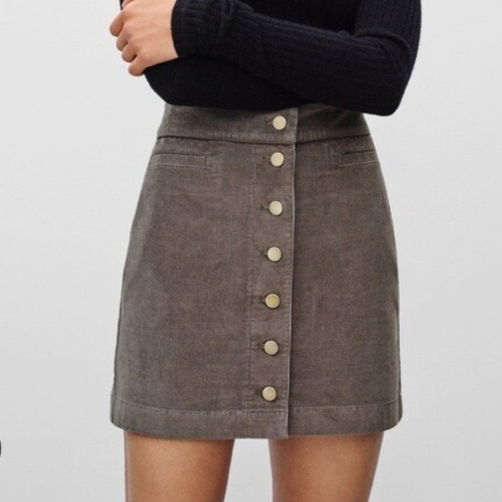Aritzia Wilfred Free Karmen Corduroy Button Front Mini Skirt